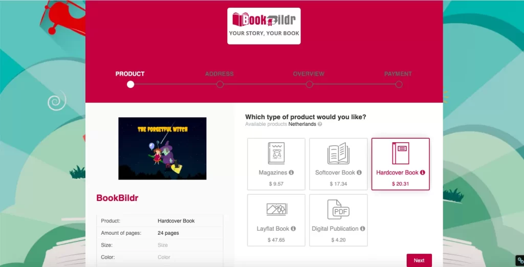 bookbildr checkout page